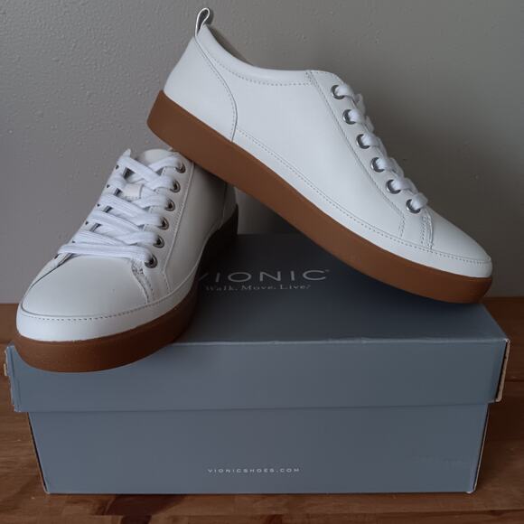 Vionic Shoes - Vionic Winny White Leather Gum Sneaker Women's size 8 Wide NWB